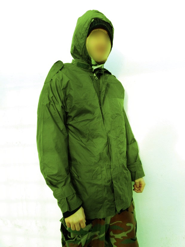 Vintage 1980s Danish Army waterproof Parka military coat jacket raincoat rain gear M84