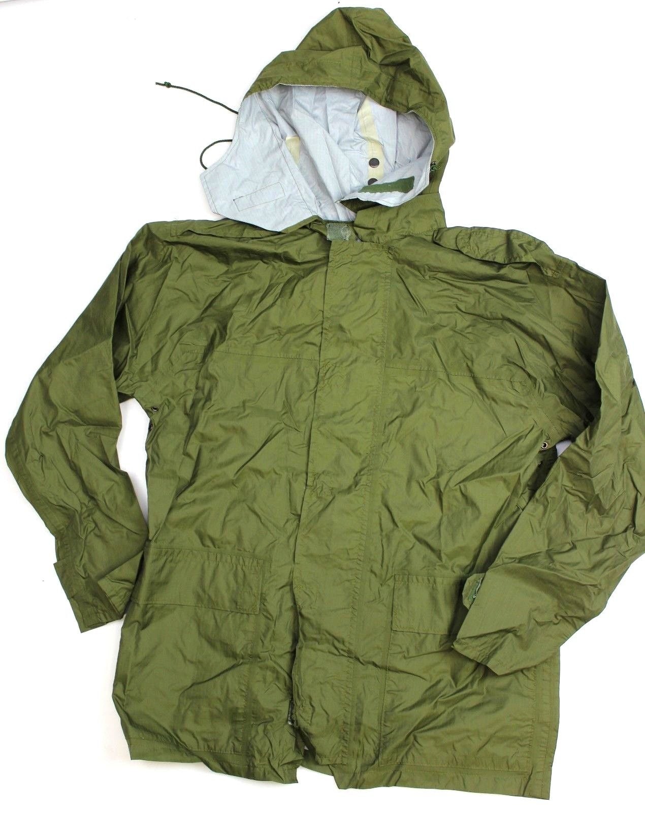 Vintage 1980s Danish Army waterproof Parka military coat jacket raincoat rain gear M84