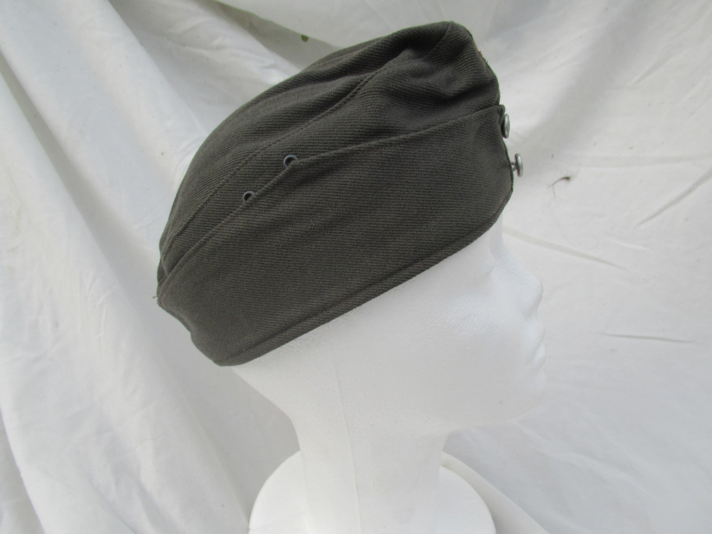 Vintage Austrian army grey wool side cap hat garrison forage military