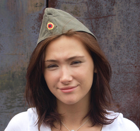 Vintage German army Moleskin side cap beret schiffchen military hat bundeswehr