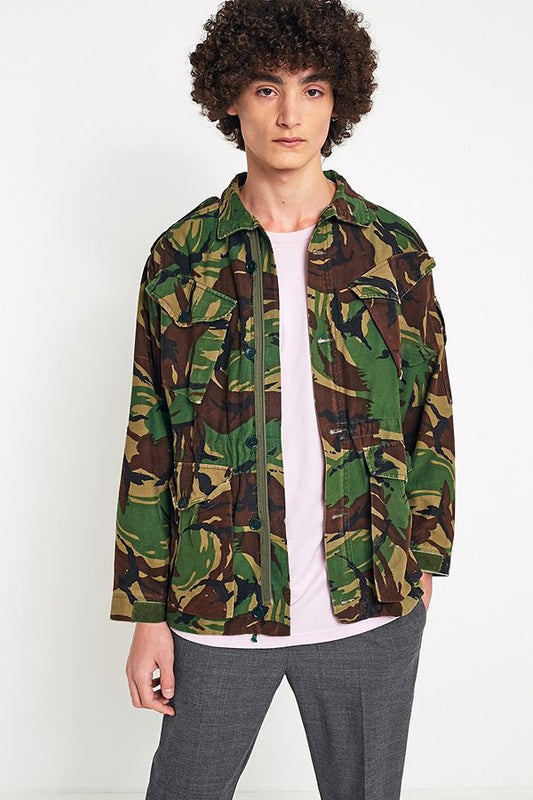 Vintage British army 84 pattern camo jacket parka coat Military camo camouflage dpm woodland 1980s hanging pockets