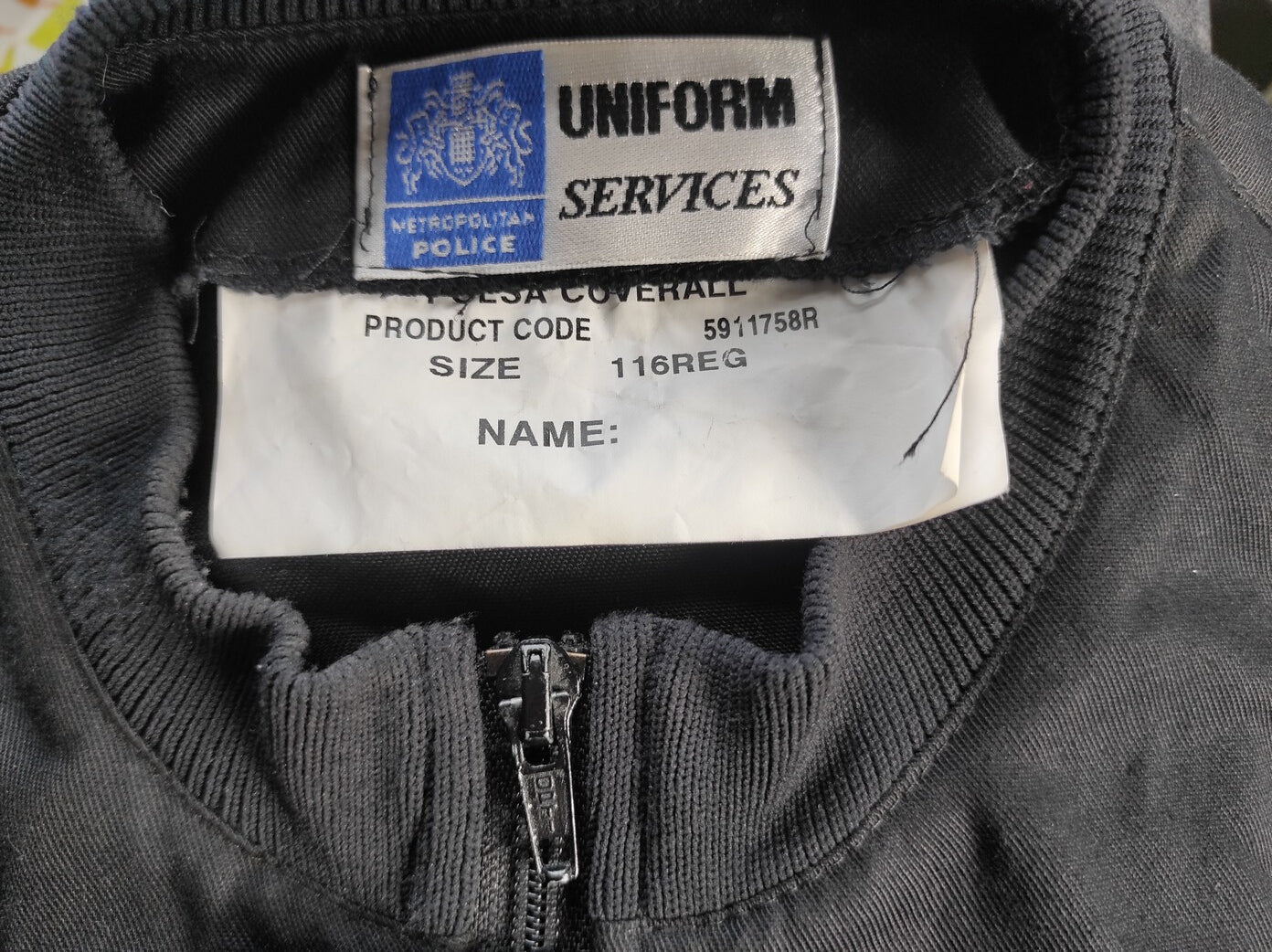 Authentic British riot squad Met Police black overalls coveralls jumpsuit suit boiler Swat team 1A