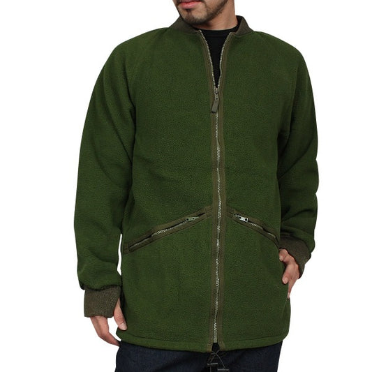 Vintage British Army soldier 95 Green fleece jacket sweater coat jumper thermal cold weather olive