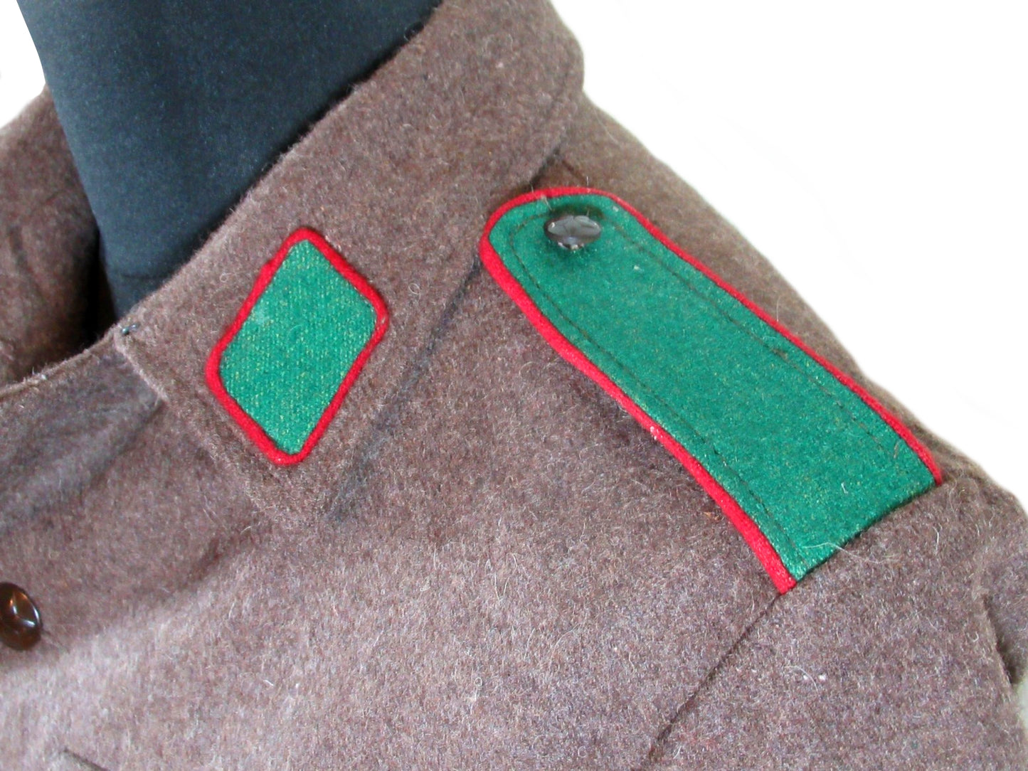 Vintage Soviet Era Bulgarian military jeep jacket blazer coat army wool retro green trim