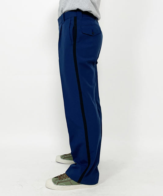 Vintage Dutch Air Force blue stripe uniform trousers pants military dress oxford weave