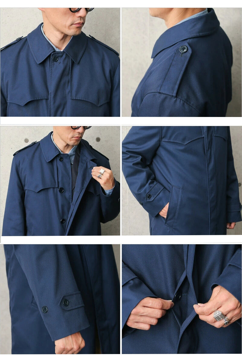 Vintage 1990s Dutch Air Force blue overcoat military army coat showerproof