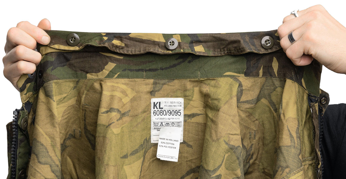 vintage Dutch Army parka shell Jacket military camouflage camo DPM 90s woodland
