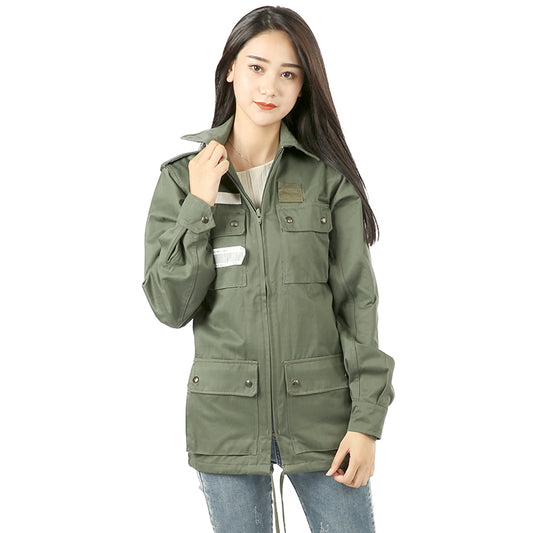 New Unissued French Air Force Mechanics jacket coat surplus army military oversized boyfriend olive khaki w