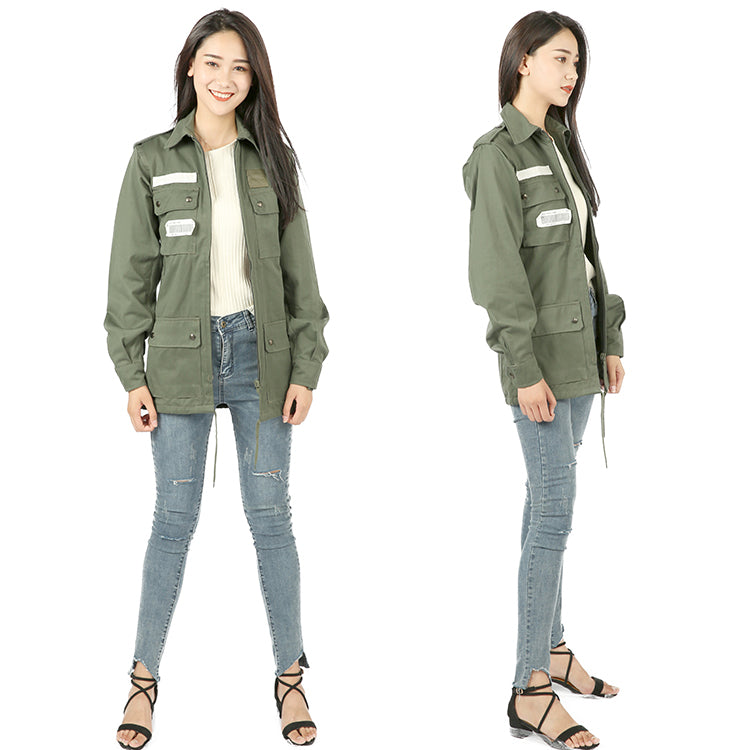 New Unissued French Air Force Mechanics jacket coat surplus army military oversized boyfriend olive khaki w