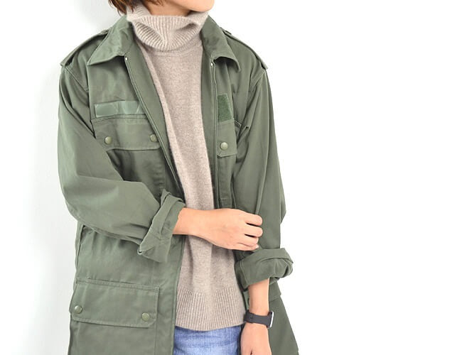 New Unissued French Air Force Mechanics jacket coat surplus army military oversized boyfriend olive khaki w