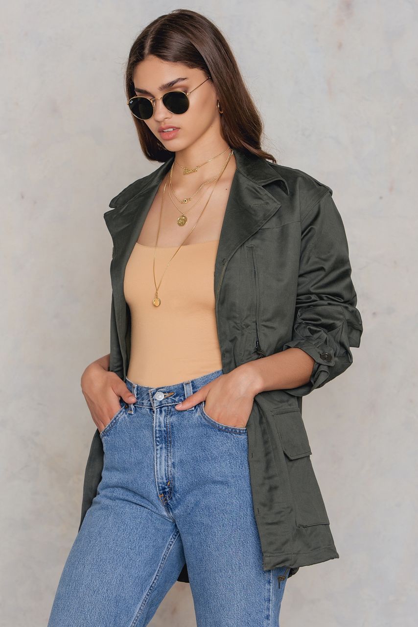 New Unissued French army M64 olive field jacket combat coat surplus military retro urban vintage w