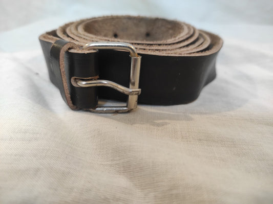 Vintage East German brown leather belt cold war communist soviet era NVA DDR