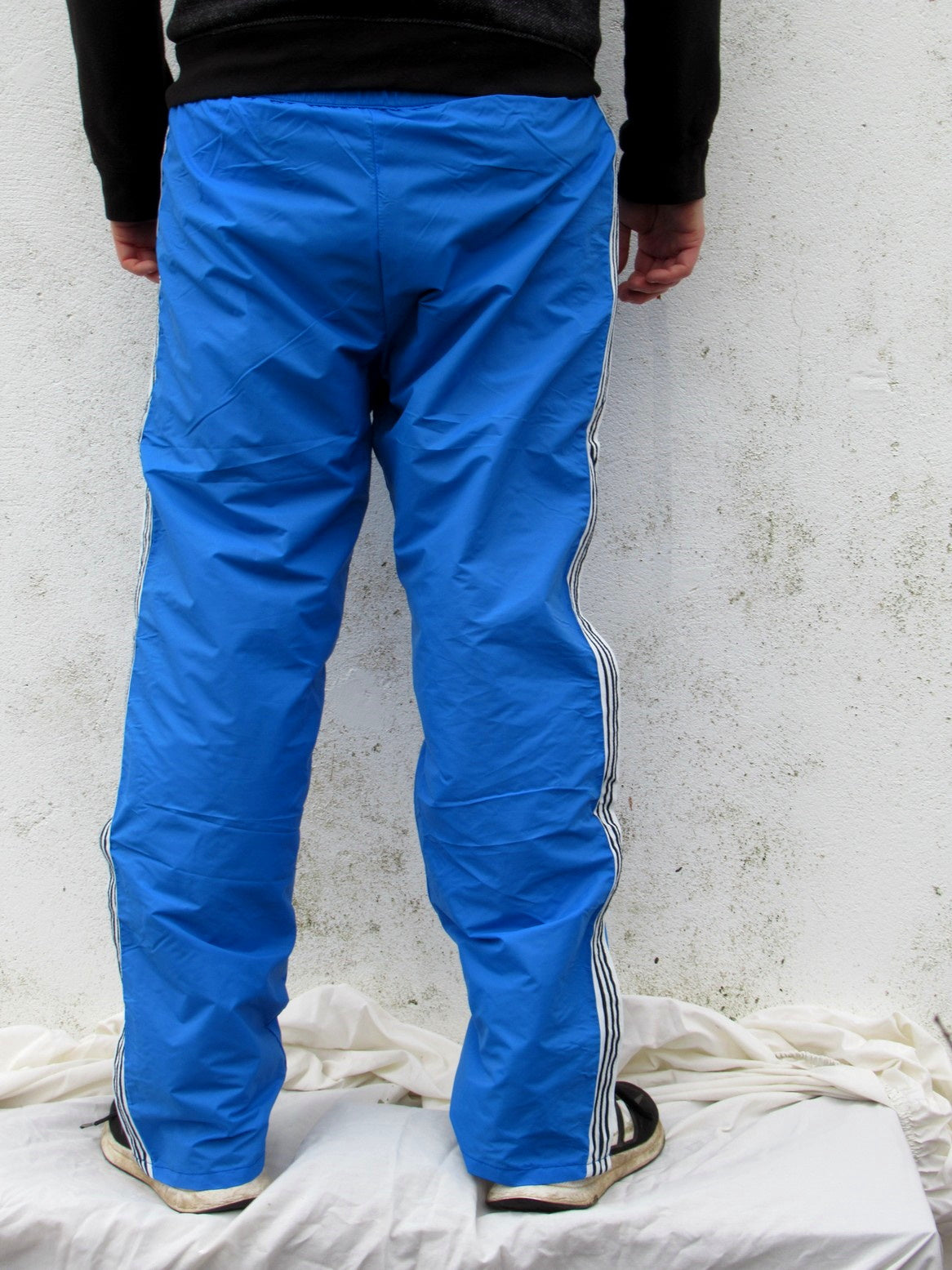New Italian Army waterproof Training Tracksuit bottoms pants joggers military rain gear wet wetwear retro sports sky blue three stripes