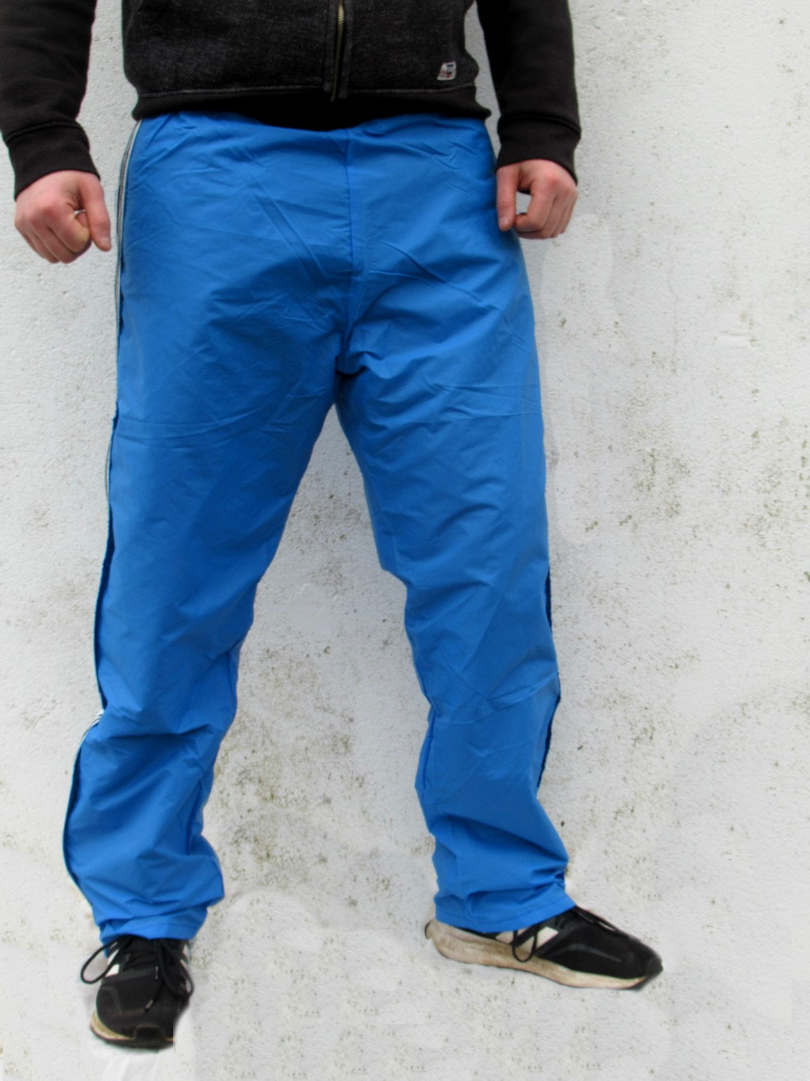 New Italian Army waterproof Training Tracksuit bottoms pants joggers military rain gear wet wetwear retro sports sky blue three stripes