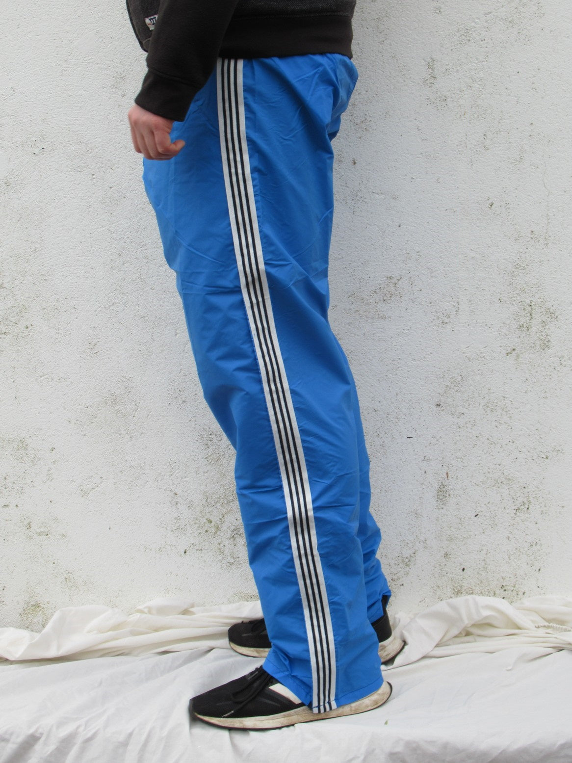 New Italian Army waterproof Training Tracksuit bottoms pants joggers military rain gear wet wetwear retro sports sky blue three stripes