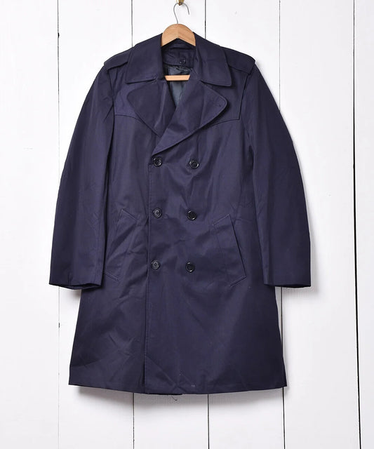 Vintage Italian Navy Army trenchcoat greatcoat mac mack macintosh coat raincoat overcoat