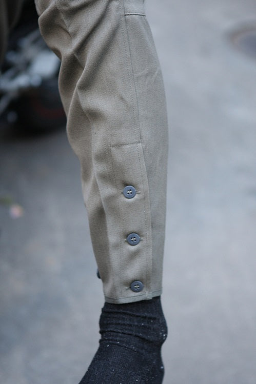 Vintage East German Grey dress breeches trousers pants communist NVA DDR GDR military bottoms Soviet Era jodhpurs riding trousers belt loops