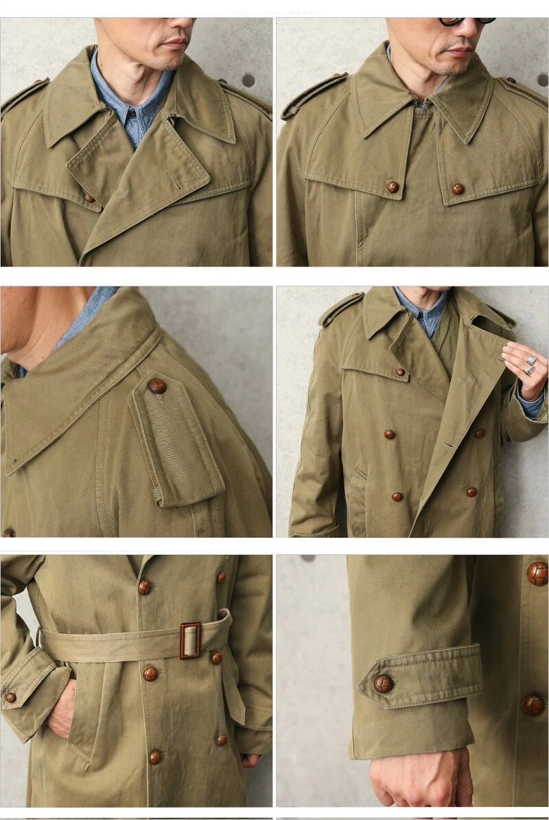 Vintage 1950s Spanish Army raincoat coat trench mac mackintosh military