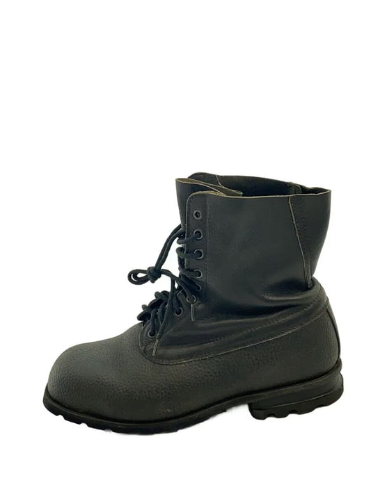 Vintage 1960s-1980s Swedish army work boots Black leather shoes military rubber Very Good