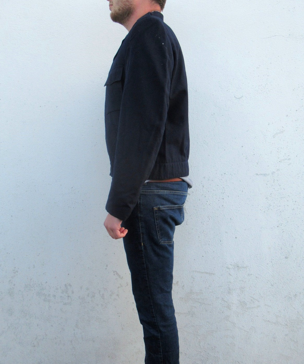 Vintage Swedish Army navy ike Jacket Military bomber lined cotton coat eisenhower