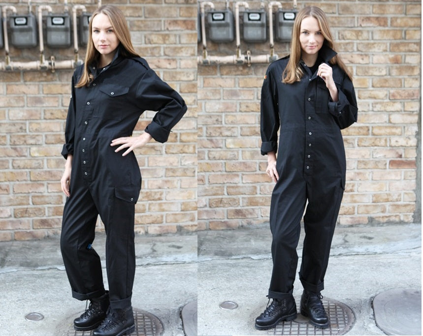 New Vintage British Army black Overalls coveralls military jumpsuit flight suit boilersuit tanker ladies (Copy)