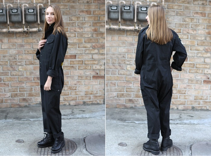 New Vintage British Army black Overalls coveralls military jumpsuit flight suit boilersuit tanker ladies (Copy)
