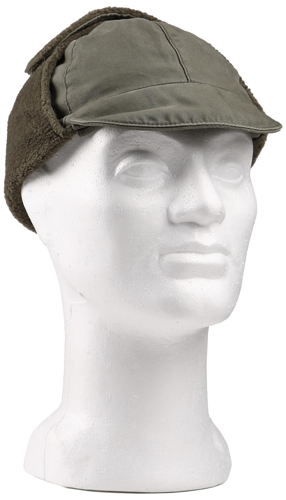 Vintage 1970s 1980s German army winter cap beret military hat bundeswehr olive khaki baseball peaked flecktarn faux fur