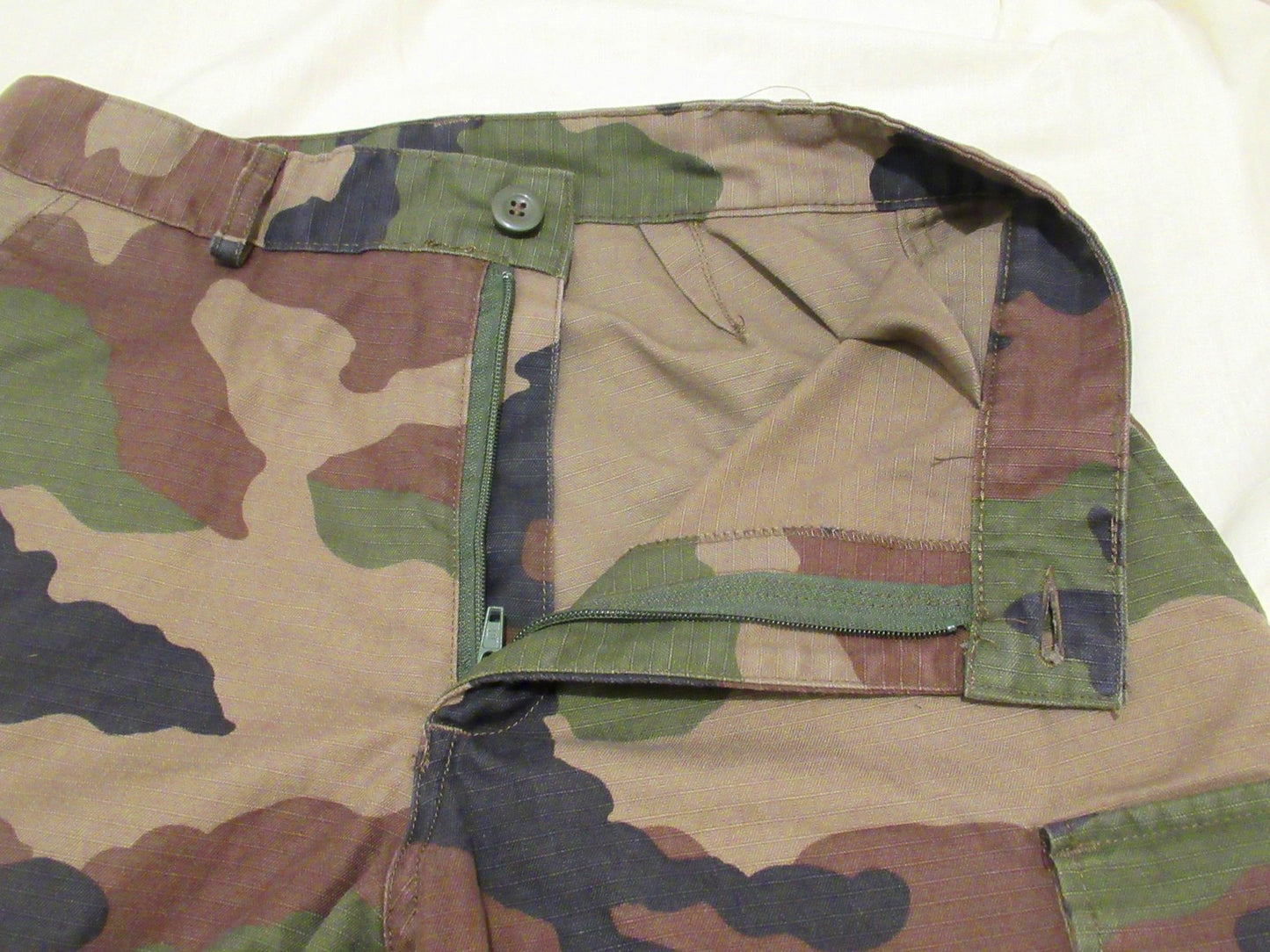 Authentic French army camo trousers pants military ripstop cargo combat CCE wood