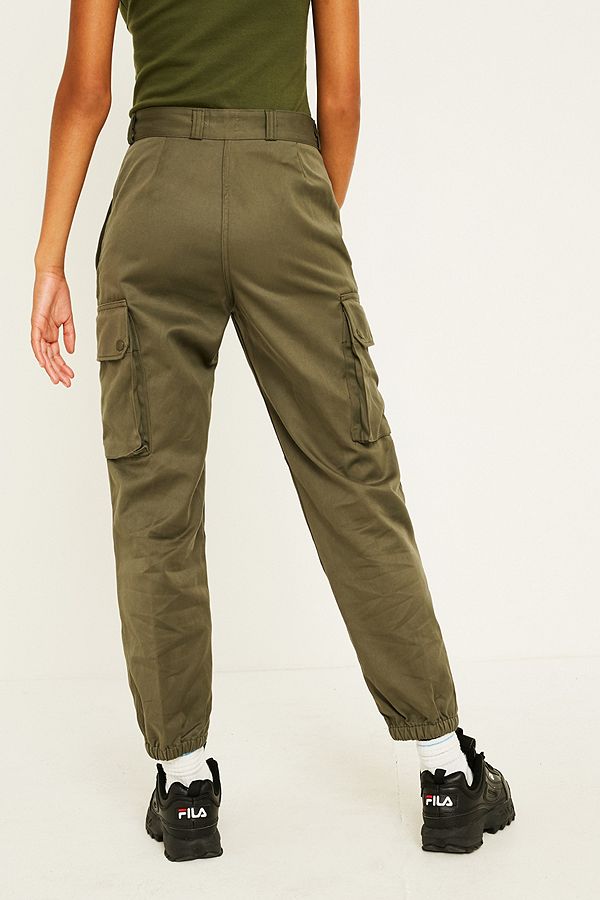New Vintage 1980s Unissued Women's French army khaki trousers pants military olive cargo combat