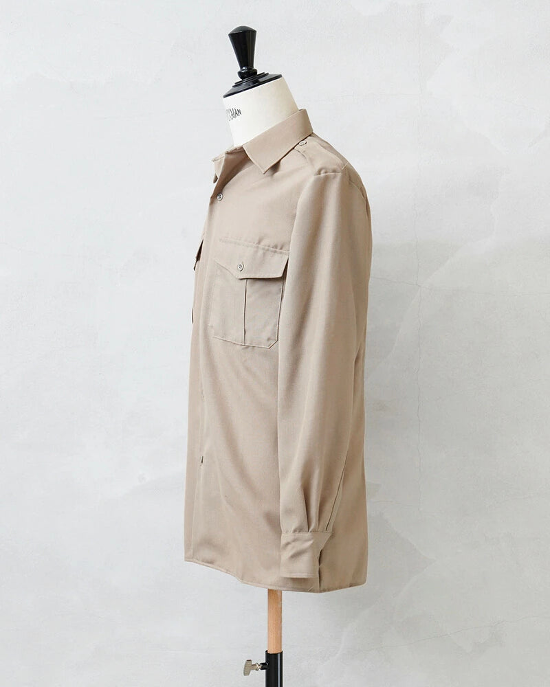 New Unissued French army beige khaki long sleeved shirt cream safari