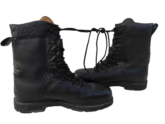 Authentic German army black leather paratrooper boots para combat assault military lined