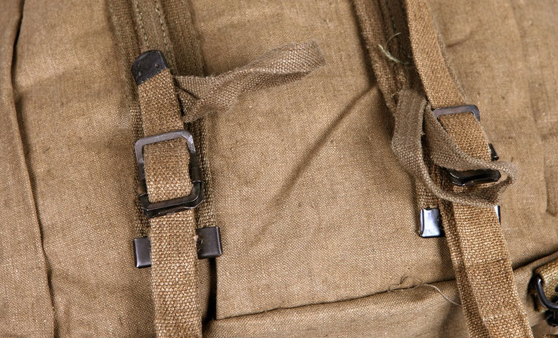 Vintage Italian army rucksack backpack day pack ruck sack shoulder bag canvas military