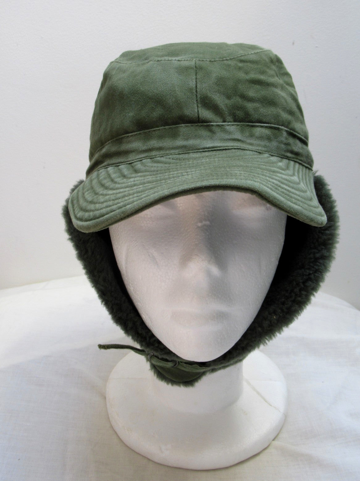 Vintage Swedish army M59 lined winter hat cap military cold weather 1960s-1970s ear flaps