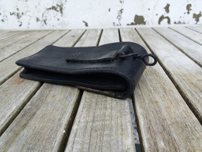 Vintage 1950s 1960s French army black leather ammo belt pouch military ammunition