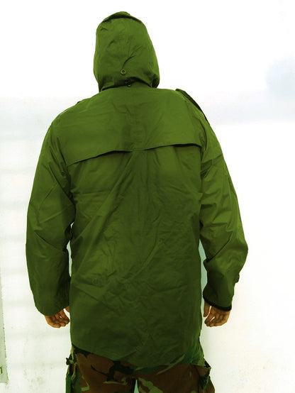 Vintage 1980s Danish Army waterproof Parka military coat jacket raincoat rain gear M84