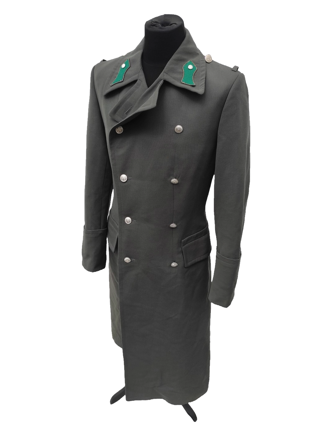 vintage 1980s Austrian Army Gaberdine Wool Army Greatcoat trench military coat officer trenchcoat overcoat