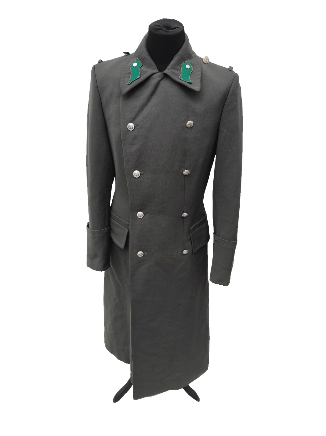 vintage 1980s Austrian Army Gaberdine Wool Army Greatcoat trench military coat officer trenchcoat overcoat