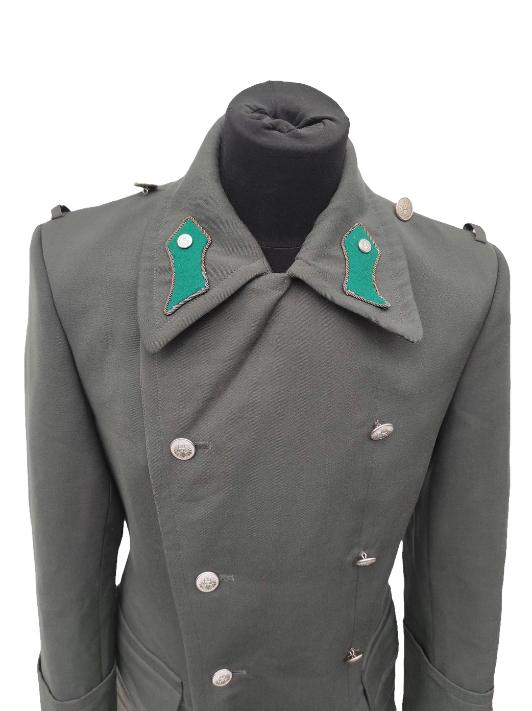 vintage 1980s Austrian Army Gaberdine Wool Army Greatcoat trench military coat officer trenchcoat overcoat