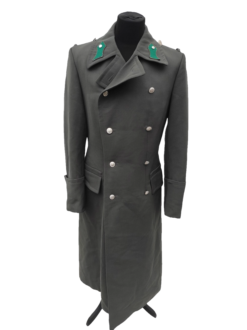 vintage 1980s Austrian Army Gaberdine Wool Army Greatcoat trench military coat officer trenchcoat overcoat