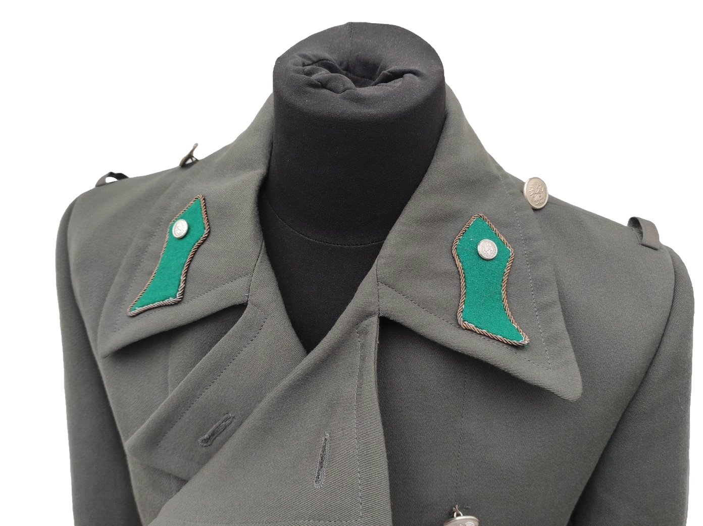 vintage 1980s Austrian Army Gaberdine Wool Army Greatcoat trench military coat officer trenchcoat overcoat