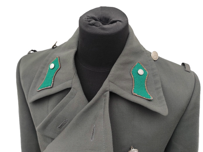 vintage 1980s Austrian Army Gaberdine Wool Army Greatcoat trench military coat officer trenchcoat overcoat