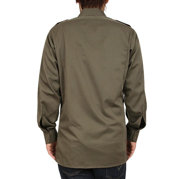 Vintage 1980s Austrian army fieldshirt shirt jacket olive khaki military lightweight small buttons