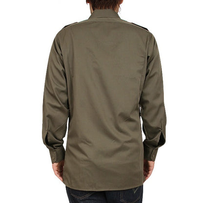 Vintage 1980s Austrian army fieldshirt shirt jacket olive khaki military lightweight small buttons