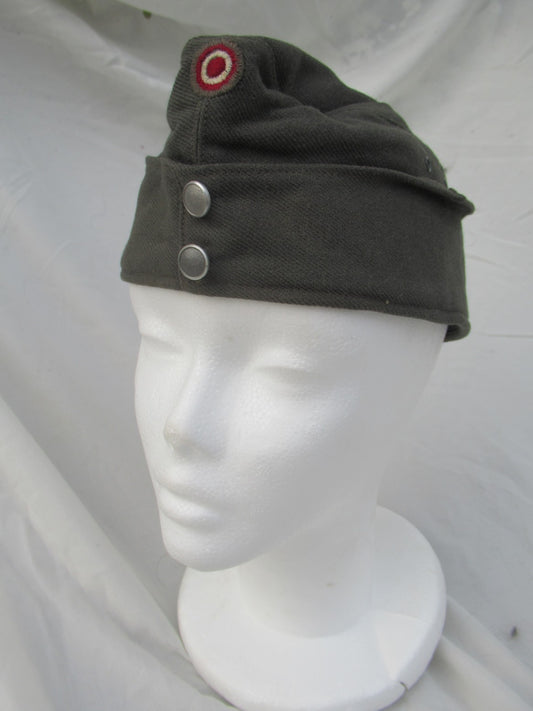 Vintage Austrian army grey wool side cap hat garrison forage military