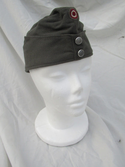 Vintage Austrian army grey wool side cap hat garrison forage military