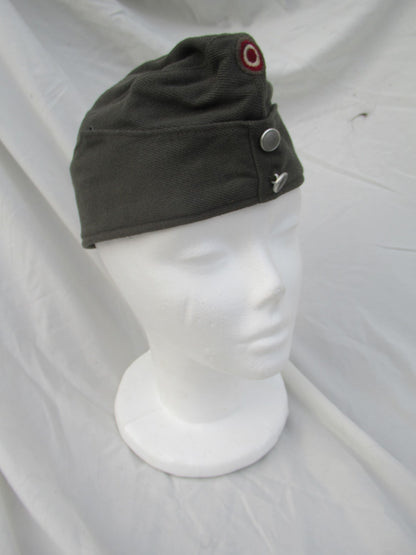 Vintage Austrian army grey wool side cap hat garrison forage military
