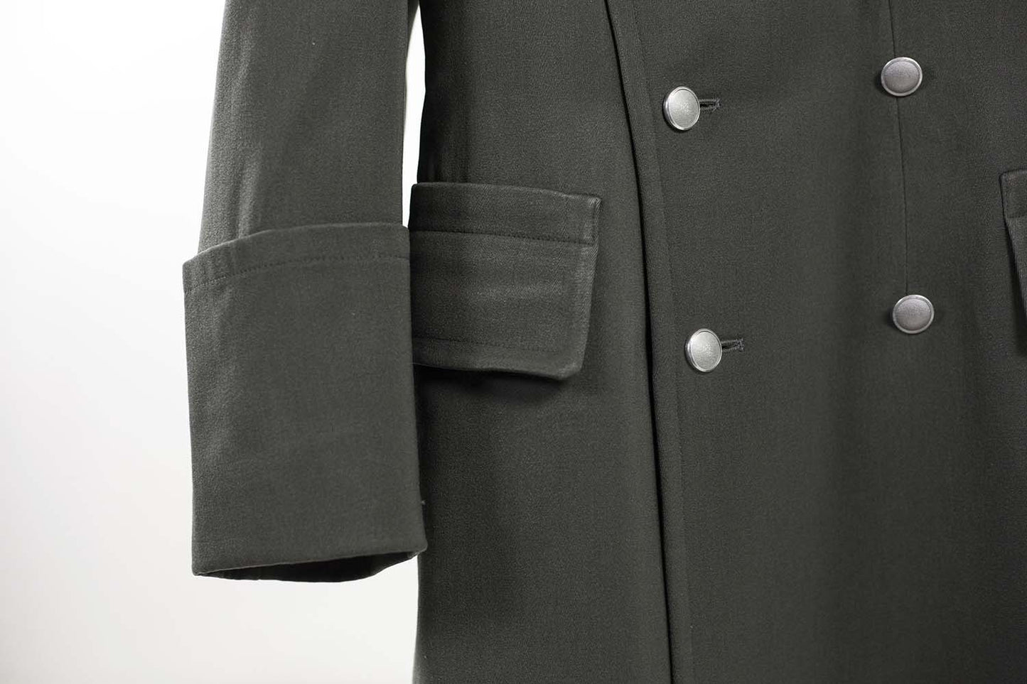 Damaged vintage Double breasted Austrian Army Gaberdine Wool Army Trenchcoat Greatcoat trench military overcoat coat reds