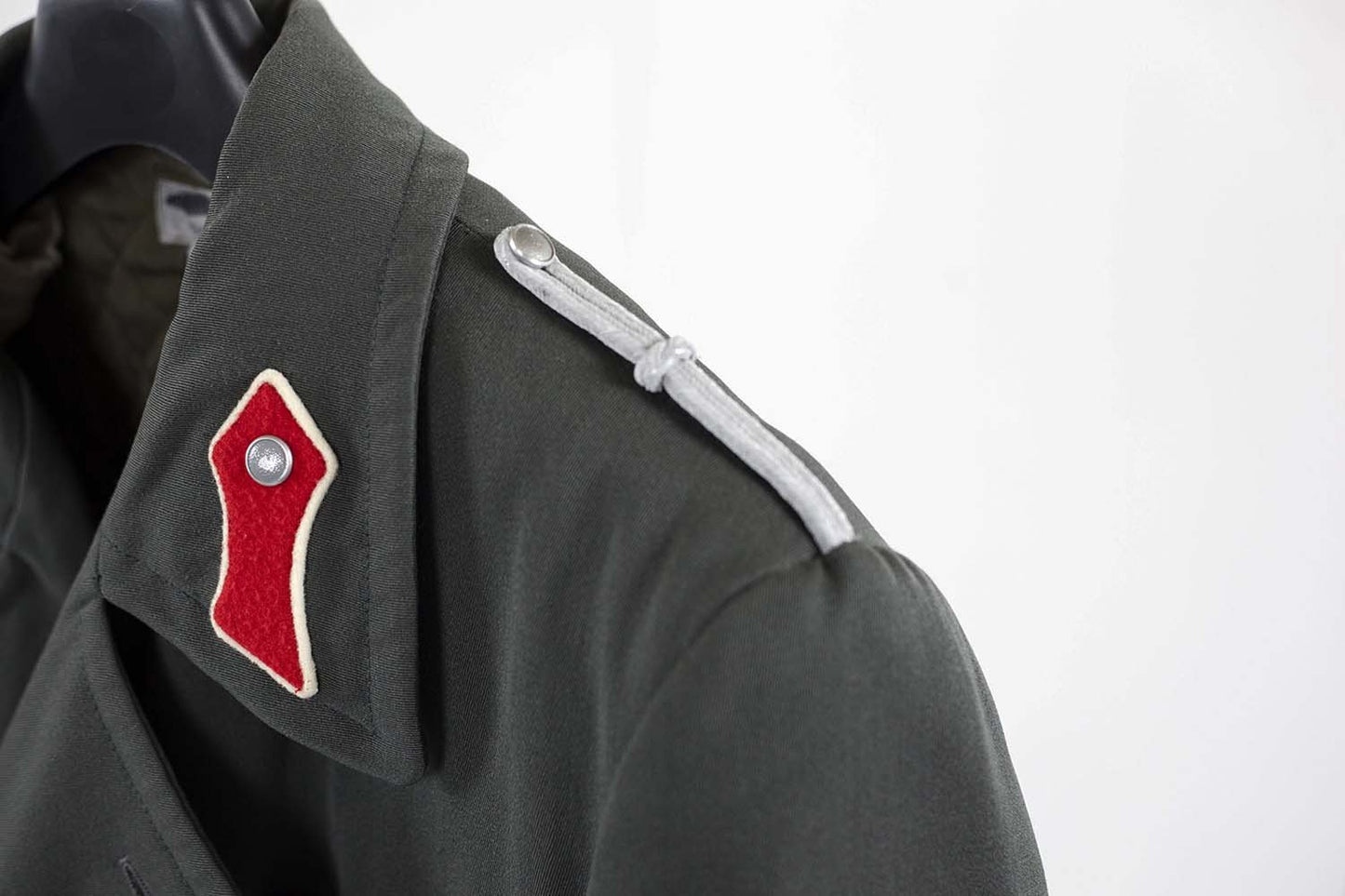 Damaged vintage Double breasted Austrian Army Gaberdine Wool Army Trenchcoat Greatcoat trench military overcoat coat reds