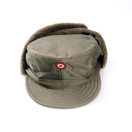 New Vintage Austrian army lined winter hat cap military cold weather 1980s army green olive khaki unissued