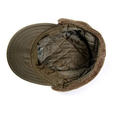 New Vintage Austrian army lined winter hat cap military cold weather 1980s army green olive khaki unissued